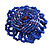 40mm Diameter/Blue Glass Bead Daisy Flower Flex Ring/ Size M - view 2