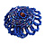 40mm Diameter/Blue Glass Bead Daisy Flower Flex Ring/ Size M - view 9