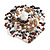 40mm Diameter/Hematite/White/Brown Glass Bead Daisy Flower Flex Ring/ Size M - view 2