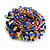 40mm Diameter/Multicoloured Glass Bead Daisy Flower Flex Ring/ Size M - view 5