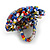 40mm Diameter/Multicoloured Glass Bead Daisy Flower Flex Ring/ Size M - view 6