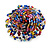 40mm Diameter/Multicoloured Glass Bead Daisy Flower Flex Ring/ Size M - view 7