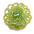40mm Diameter/Celery Green Glass Bead Daisy Flower Flex Ring/ Size M