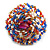 40mm Diameter/Blue/Red/White/Gold Glass Bead Daisy Flower Flex Ring/ Size M