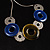 Bold Circle&Disk Enamel Necklace&Earring Set (Blue&Olive) - view 12