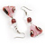 Romantic Pink Teardrop Pendant & Earrings Glass Fashion Set - view 7