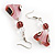 Romantic Pink Teardrop Pendant & Earrings Glass Fashion Set - view 14