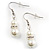 White Classic Simulated Glass Pearl Necklace & Drop Earring Set - view 12