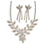 Bridal Diamante Floral Necklace & Earrings Set (Silver Tone)