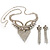 Clear Crystal Modern Appeal Bib Necklace and Earrings Set (Silver Tone) - view 14