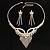 Clear Crystal Modern Appeal Bib Necklace and Earrings Set (Silver Tone) - view 2