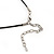 Grey/Light Cream Enamel Flower Pendant Necklace & Drop Earrings Set - 36cm Length (6cm extender) - view 7
