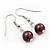 Chocolate Brown Glass Bead Necklace & Drop Earring Set In Silver Metal - 38cm Length/ 4cm Extension - view 4
