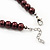 Chocolate Brown Glass Bead Necklace & Drop Earring Set In Silver Metal - 38cm Length/ 4cm Extension - view 5