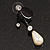 Romantic Faux Pearl 'Butterfly' Necklace & Drop Earrings Set In Black Metal - view 18