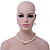 White Simulated Glass Pearl Necklace, Flex Bracelet & Drop Earrings Set With Diamante Rings - 38cm Length - view 3