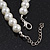 White Simulated Glass Pearl Necklace, Flex Bracelet & Drop Earrings Set With Diamante Rings - 38cm Length - view 9