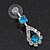 Bridal Teal/Clear Diamante 'Teardrop' Necklace & Earrings Set In Silver Plating - view 11
