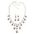 Bridal Purple/Clear Diamante 'Teardrop' Necklace & Earrings Set In Silver Plating - view 11