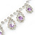 Bridal Purple/Clear Diamante 'Teardrop' Necklace & Earrings Set In Silver Plating - view 4