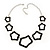 Black Enamel 'Star' Necklace & Drop Earrings Set In Silver Plating - 38cm Length/ 6cm Extension - view 10