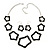 Black Enamel 'Star' Necklace & Drop Earrings Set In Silver Plating - 38cm Length/ 6cm Extension - view 9