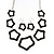 Black Enamel 'Star' Necklace & Drop Earrings Set In Silver Plating - 38cm Length/ 6cm Extension - view 8