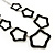 Black Enamel 'Star' Necklace & Drop Earrings Set In Silver Plating - 38cm Length/ 6cm Extension - view 7