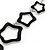Black Enamel 'Star' Necklace & Drop Earrings Set In Silver Plating - 38cm Length/ 6cm Extension - view 4