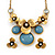Burn Gold Diamante 'Flower' Necklace With Blue Stones & Stud Earrings Set - 42cm Length/ 6cm Extension - view 8