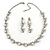 Bridal Simulated Pearl/Crystal Necklace & Drop Earring Set In Silver Metal - 44cm Length/5cm Extension - view 8