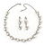Bridal Simulated Pearl/Crystal Necklace & Drop Earring Set In Silver Metal - 44cm Length/5cm Extension - view 11