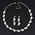 Bridal Simulated Pearl/Crystal Necklace & Drop Earring Set In Silver Metal - 44cm Length/5cm Extension - view 7