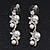 Bridal Simulated Pearl/Crystal Necklace & Drop Earring Set In Silver Metal - 44cm Length/5cm Extension - view 5