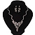 Swarovski Crystal Bib Necklace & Drop Earrings Set In Silver Plating - 44cm Length/ 6cm Extension - view 6