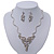 Swarovski Crystal Bib Necklace & Drop Earrings Set In Silver Plating - 44cm Length/ 6cm Extension - view 10
