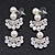 Luxurious Bridal Simulated Pearl/Crystal Necklace & Drop Earring Set In Silver Metal - 44cm Length/5cm Extension) - view 5