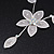 Delicate Bridal Diamante Flower Mesh 'Y'-Necklace & Drop Earrings Set In Silver Plating - 40cm Length/ 4cm Extension - view 9