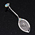Delicate Bridal Diamante Flower Mesh 'Y'-Necklace & Drop Earrings Set In Silver Plating - 40cm Length/ 4cm Extension - view 7