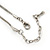 Grey/ Cream Enamel Square Tassel Pendant & Drop Earrings Set In Rhodium Plating - 38cm Length/ 5cm Extension - view 4