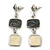 Grey/ Cream Enamel Square Tassel Pendant & Drop Earrings Set In Rhodium Plating - 38cm Length/ 5cm Extension - view 5