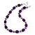 Purple/Violet Glass/Crystal Bead Necklace, Flex Bracelet & Drop Earrings Set In Silver Plating - 44cm Length/ 5cm Extension - view 2