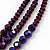 Chameleon Purple Multistrand Faceted Glass Crystal Necklace & Drop Earrings Set In Silver Plating - 44cm Length/ 6cm Extender - view 5