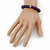 Deep Purple Glass Bead Necklace, Flex Bracelet & Drop Earrings Set With Diamante Rings - 38cm Length/ 6cm Extension - view 9