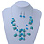 Turquoise & Crystal Floating Bead Necklace & Drop Earring Set - 52cm Length/ 6cm extension - view 2