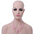 Baby Pink Shell & Crystal Floating Bead Necklace & Drop Earring Set - 52cm Length/ 5cm extension - view 10