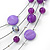 Purple/ Violet Shell & Crystal Floating Bead Necklace & Drop Earring Set - 52cm Length/ 5cm extension - view 4