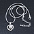 Delicate Crystal, Simulated Pearl 'Heart' Pendant With Silver Tone Snake Chain & Stud Earrings Set - 40cm Length/ 6cm Extension - view 5