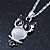 Milky White Moonstone 'Wise Owl' Pendant With Silver Tone Chain & Drop Earrings Set - 44cm Length/ 5cm Extension - view 4