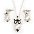 Milky White Moonstone 'Wise Owl' Pendant With Silver Tone Chain & Drop Earrings Set - 44cm Length/ 5cm Extension - view 2